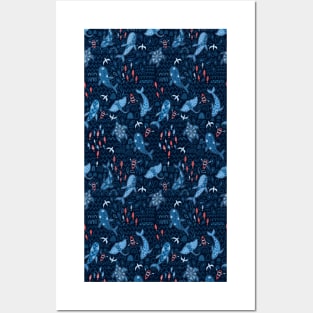 Ocean animals Posters and Art